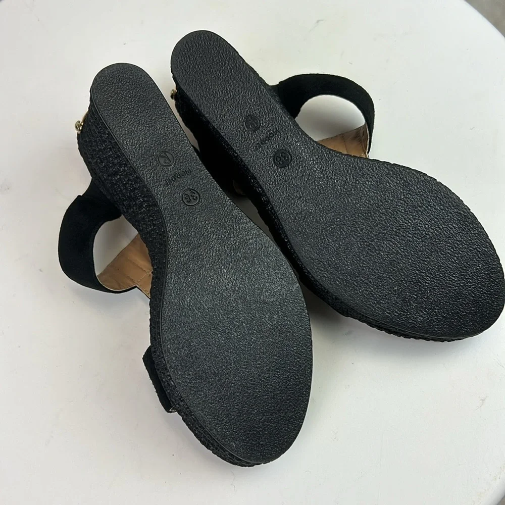 Russell & Bromley London Moddep Black Espadrille Wedge Sandals